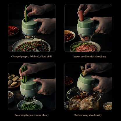 4 in 1 Portable Electric Vegetable Cutter Set